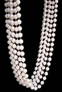 White Mardi Gras Bead(s) - Pearl White